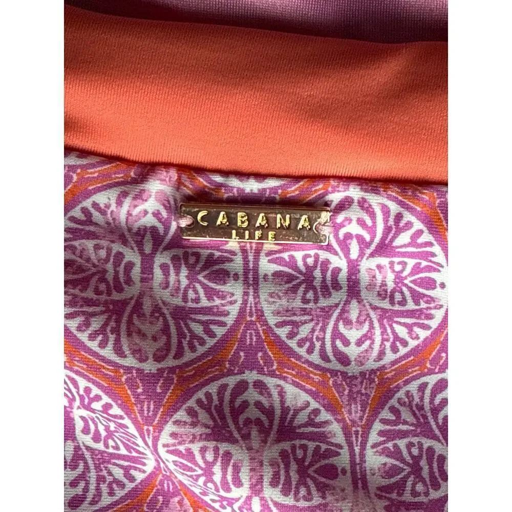 Cabana Life Provence Halter One Piece Swimsuit Womens L EUC